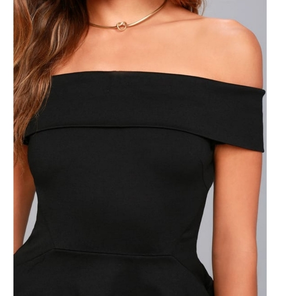 Lulus Black Off-The-Shoulder Top - Picture 5 of 14